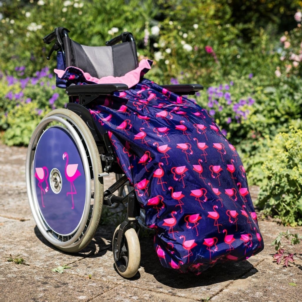 Funda Universal Impermeable con Forro Polar para Silla de Ruedas Adolescente Flamencos