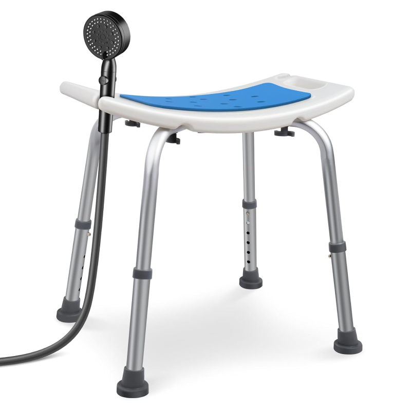 Taburete de Ducha Altura Regulable de Altura Regulable y Patas Antideslizantes