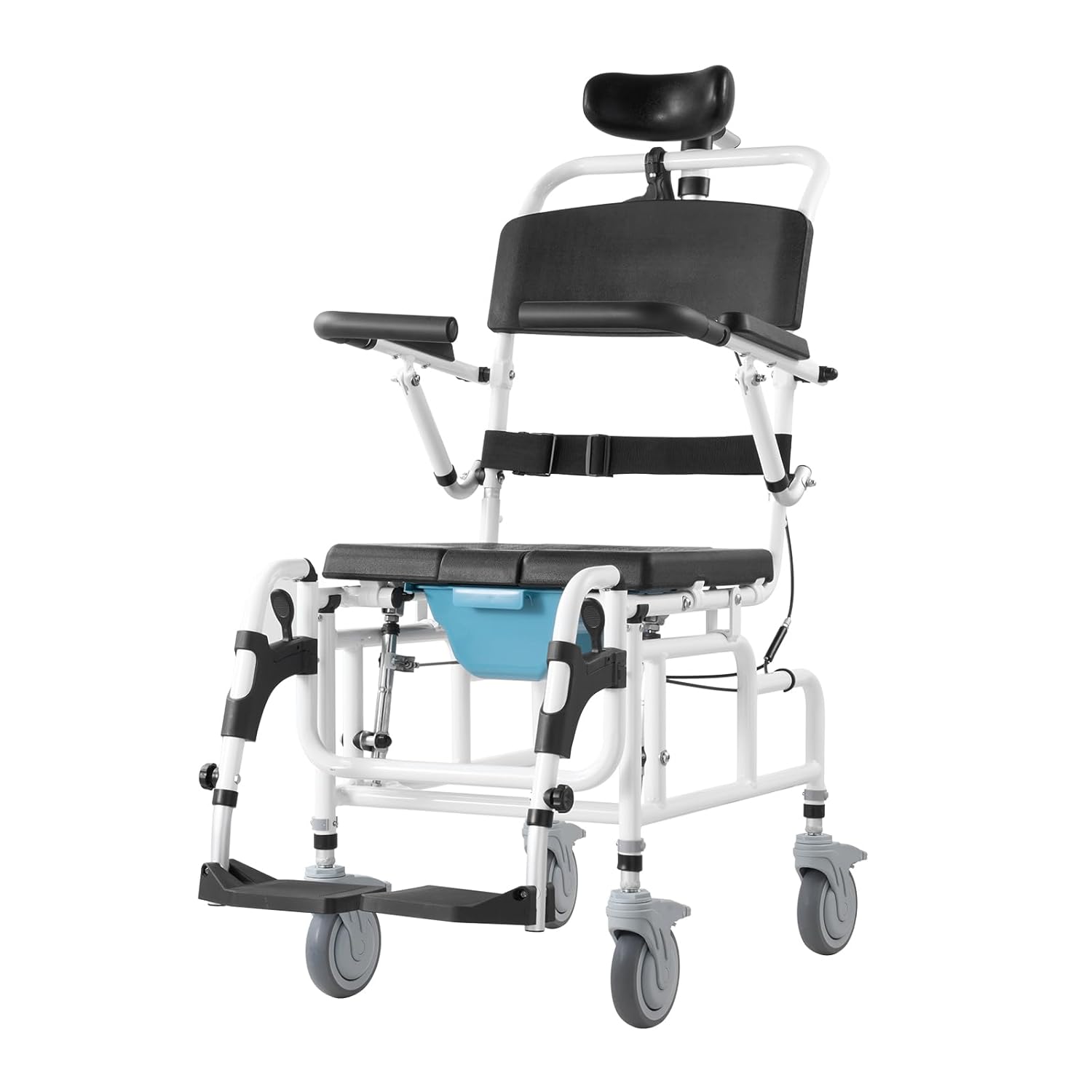 Silla de Ruedas para Ducha y WC de Aluminio con Frenos