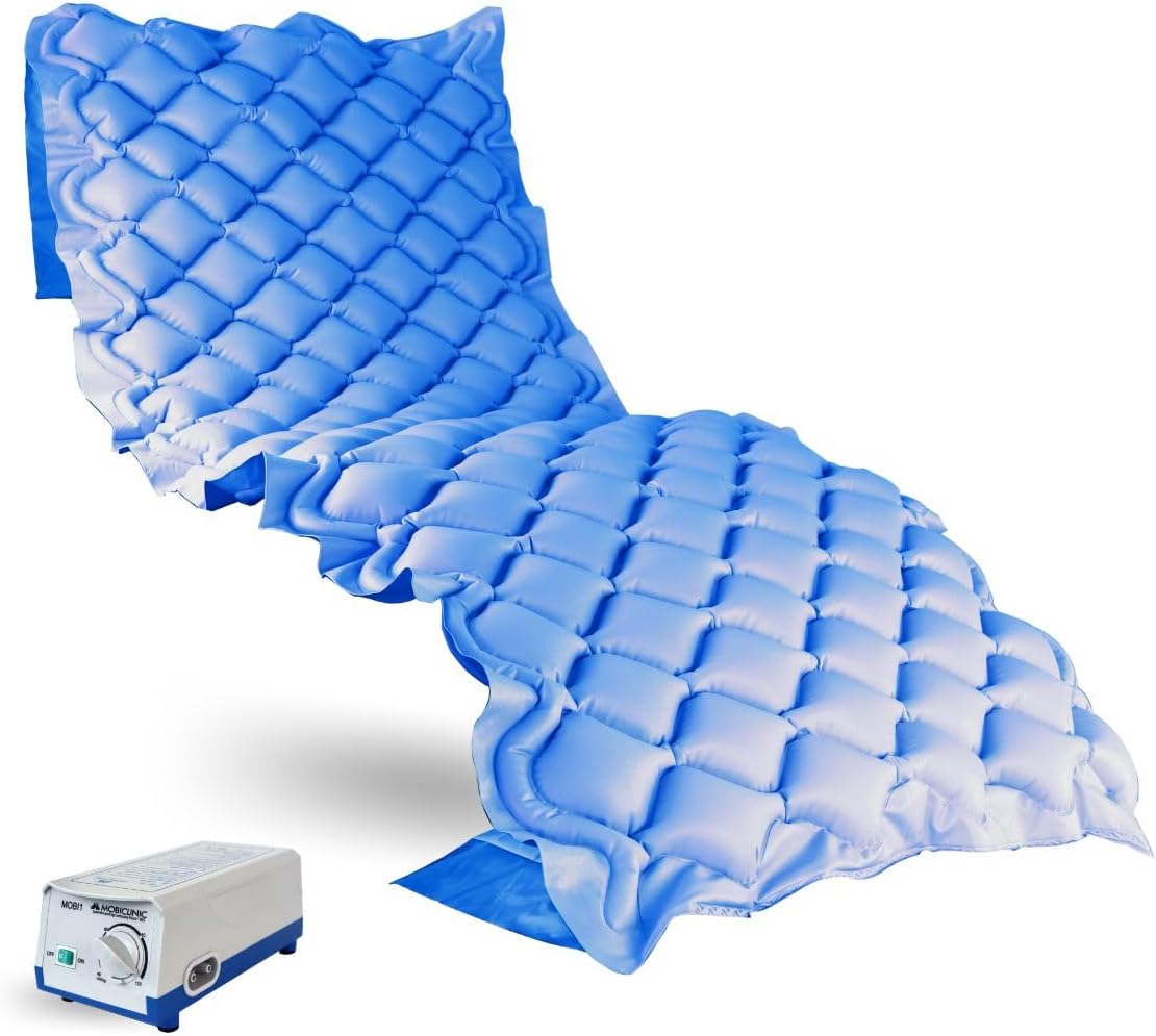 Colchón antiescaras de Aire alternante con Motor compresor Azul