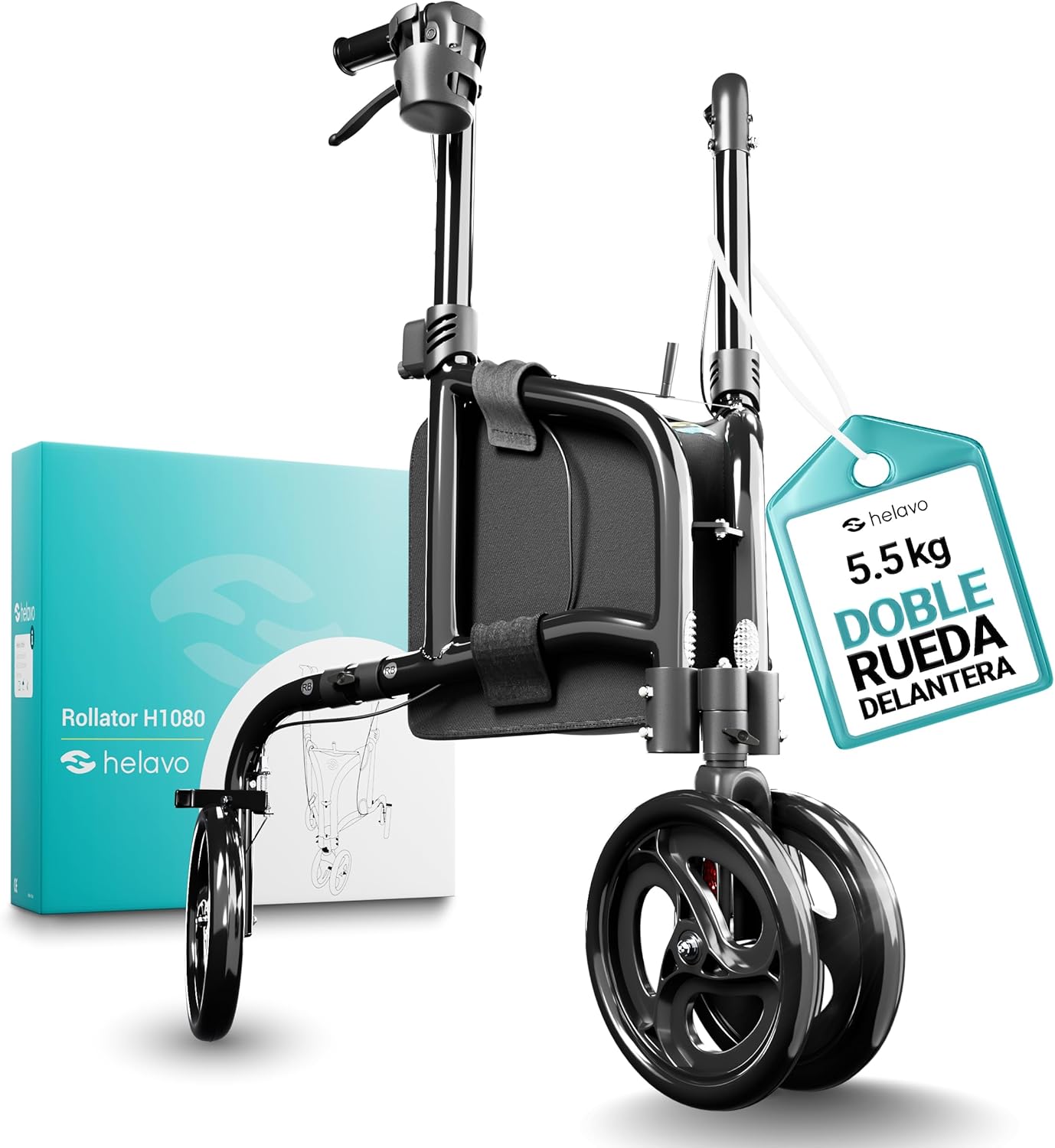 Andador Ultraligero de 3 Ruedas Plegable de Interior y Exterior para Adolescentes