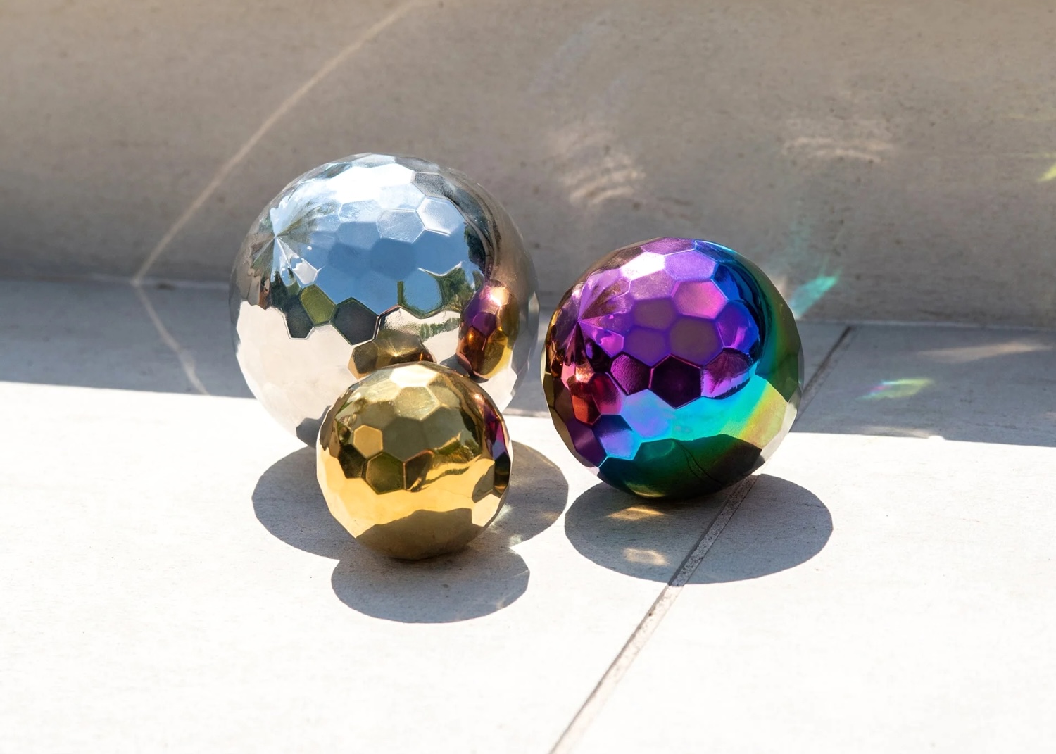 Bolas misteriosas sensoriales de acero mosaico