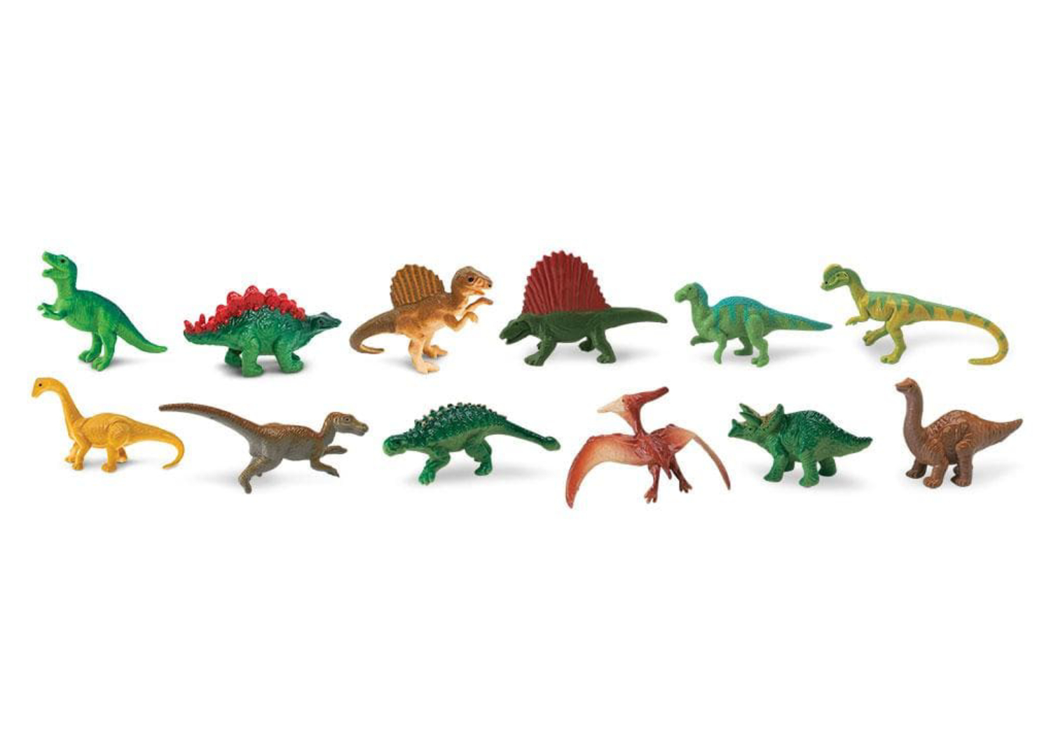 Set de 12 figuras de dinosaurios y reptiles prehistóricos