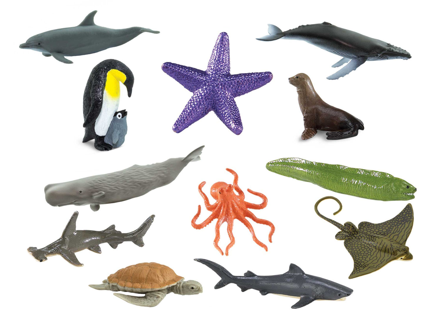 Set de 12 animales marinos en miniatura