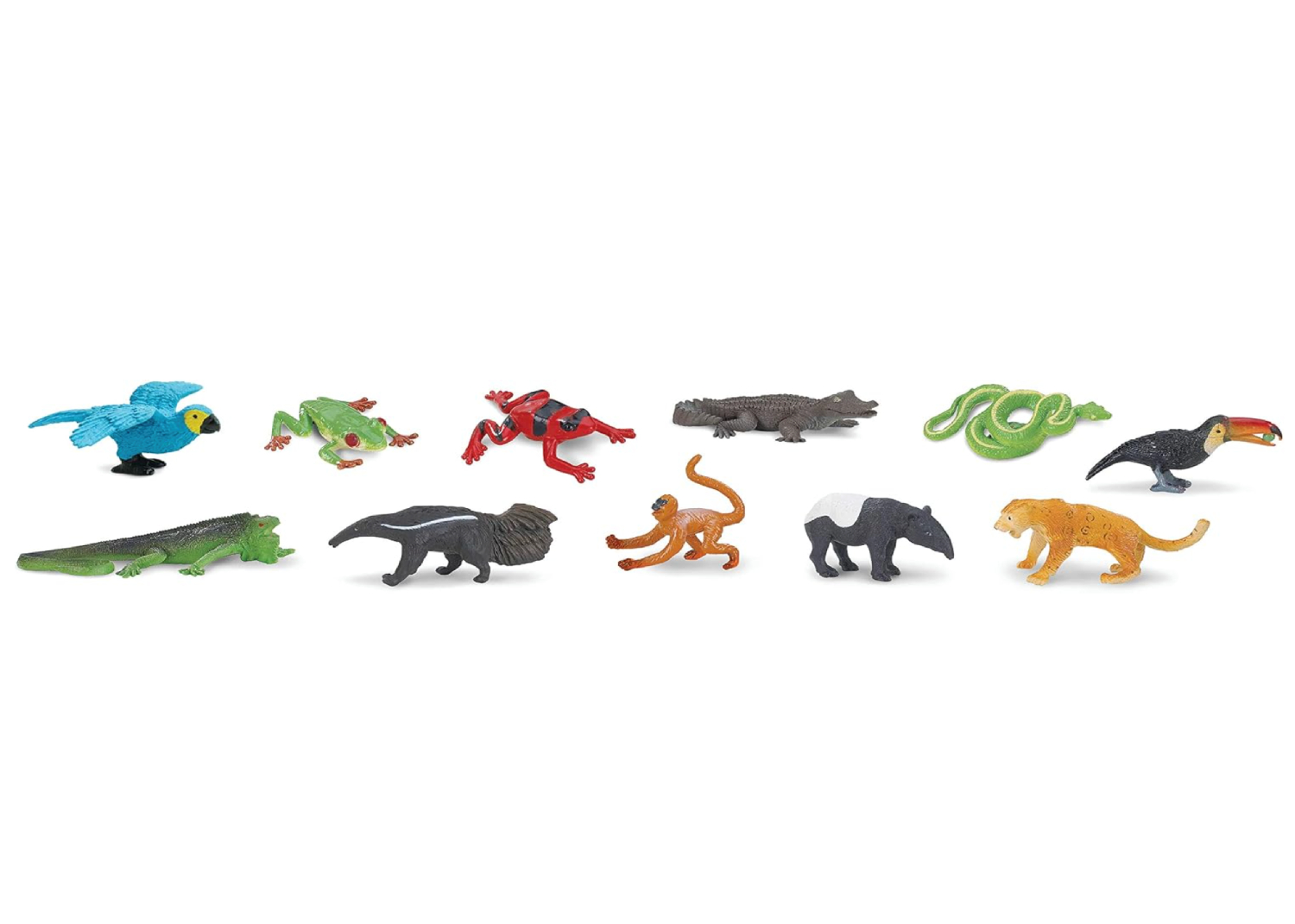 Set de 11 animales de la selva tropical