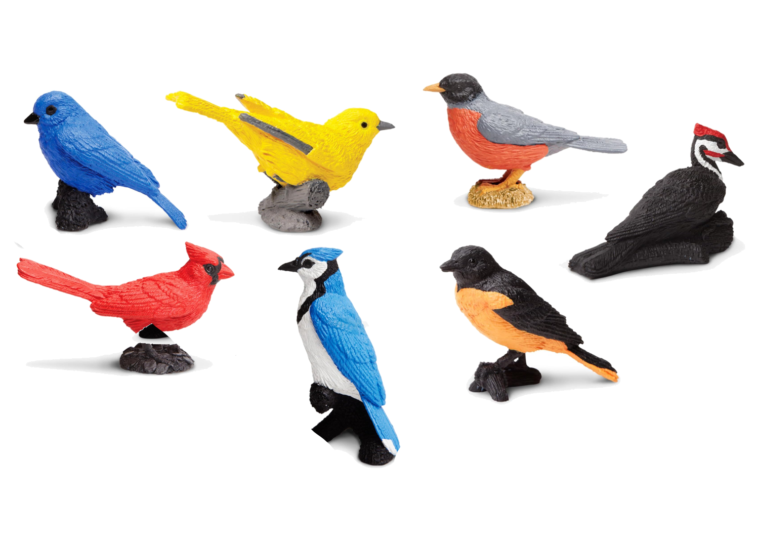 Set de 7 Figuras en Miniatura de aves de jardín