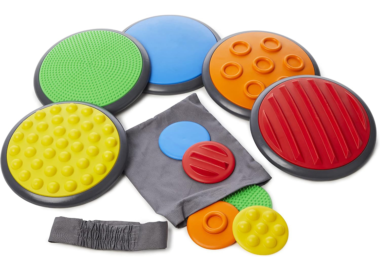 Set de 10 discos táctiles con texturas para explorar con manos y pies