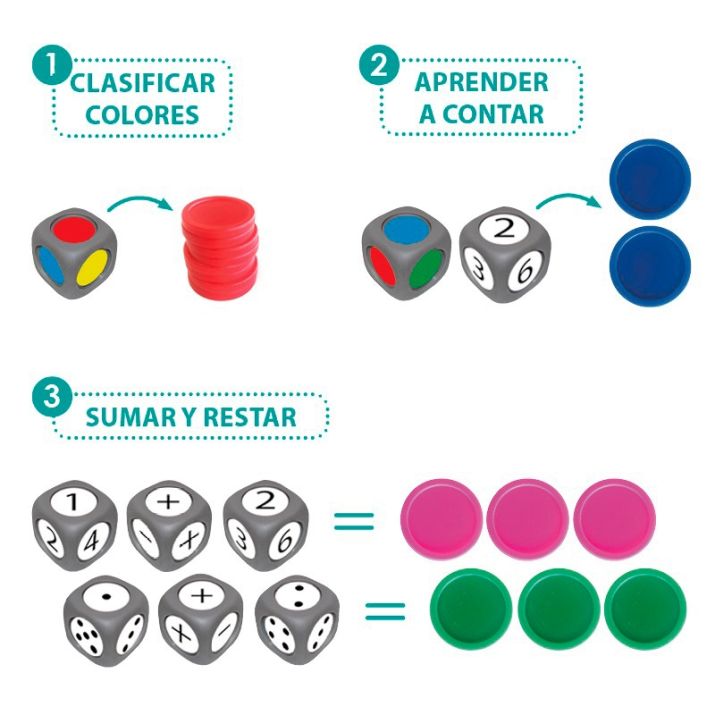Juego para clasificar colores y aprender a contar Akros