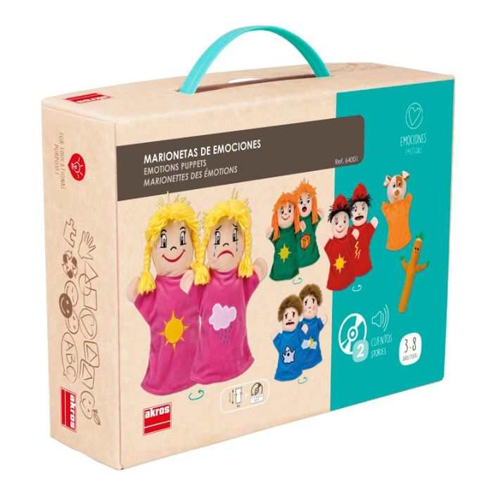 Maletín con marionetas de emociones Akros