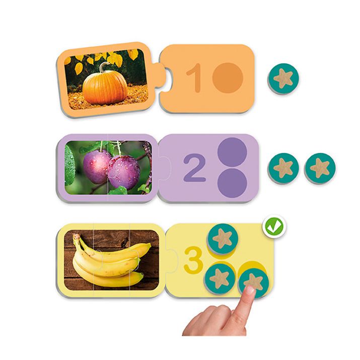 Set de 10 puzles Cuenta y completa del 1 al 10 Akros