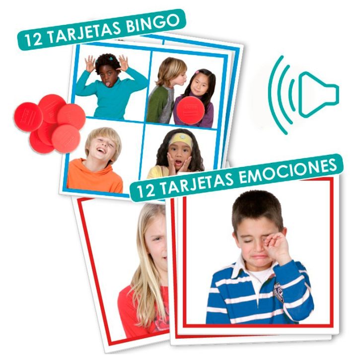 Bingo de sonidos de las emociones Akros: juego auditivo para reconocer emociones
