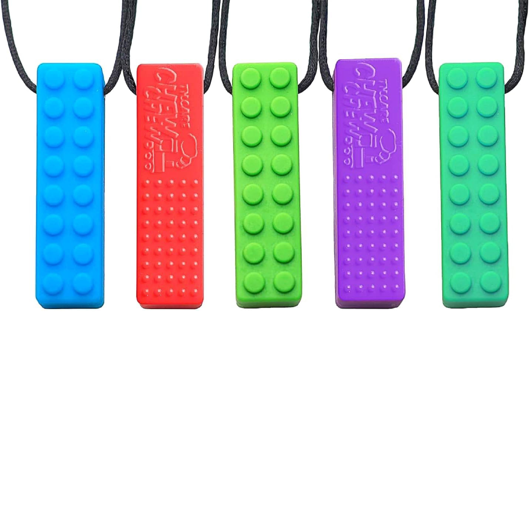 Collar mordedor sensorial Tilcare Chew Chew: pack de 5 colgantes de silicona