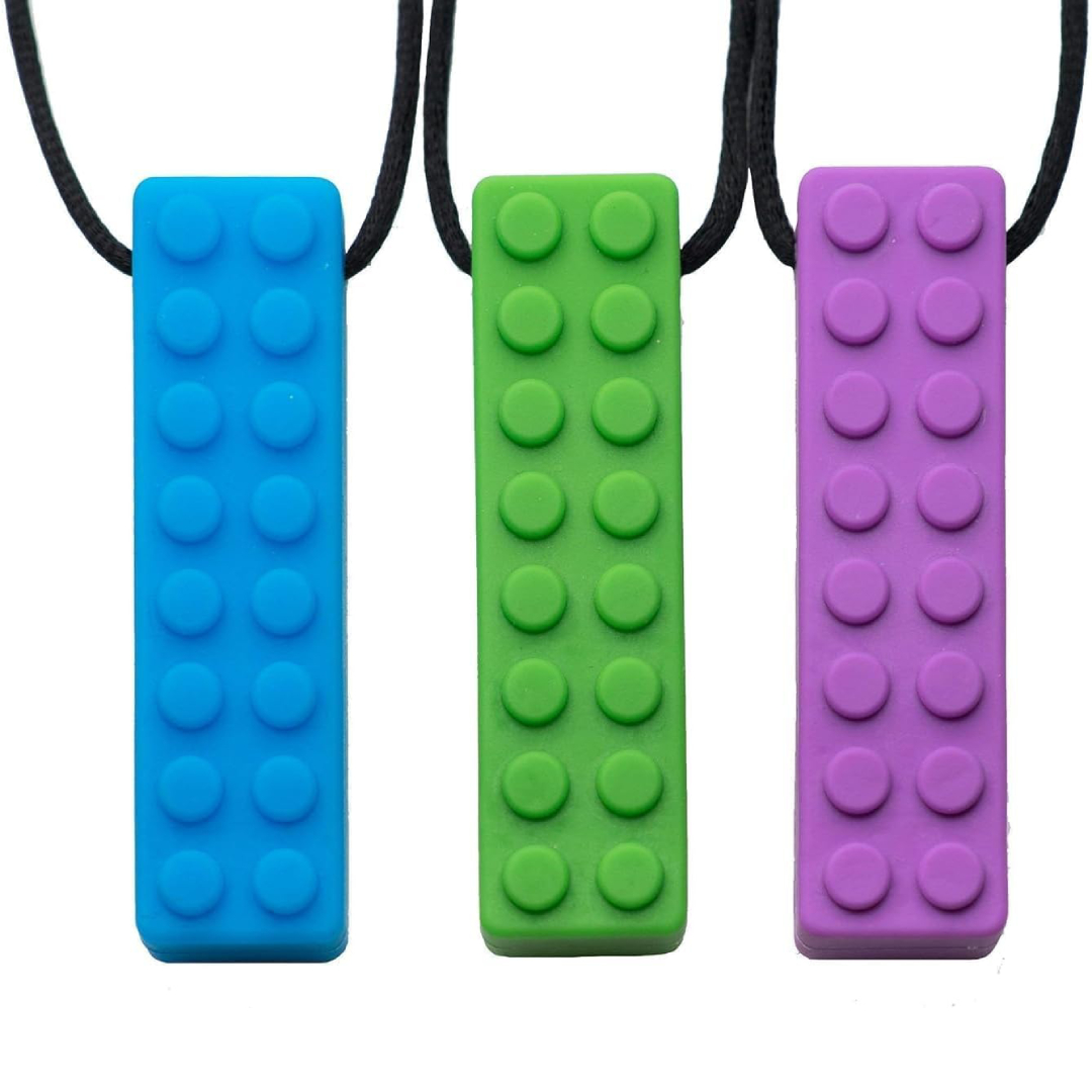 Collar mordedor sensorial Tilcare Chew Chew: pack de 3 colgantes de silicona