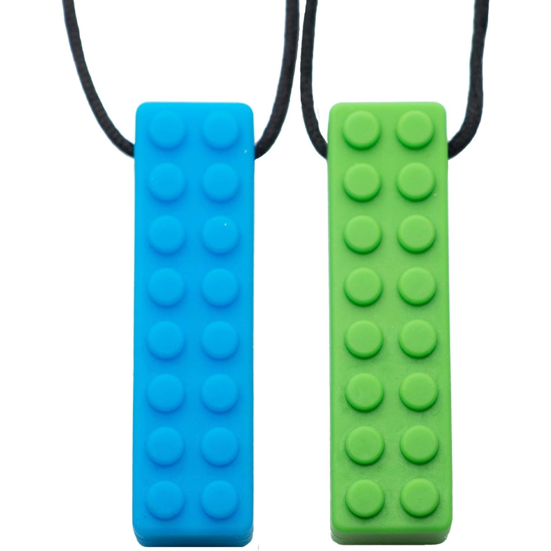 Collar mordedor sensorial Tilcare Chew Chew: pack de 2 colgantes de silicona