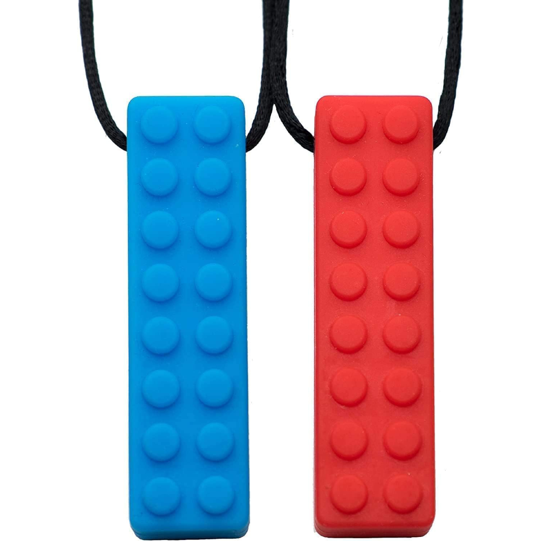 Collar mordedor sensorial Tilcare Chew Chew: pack de 2 colgantes silicona